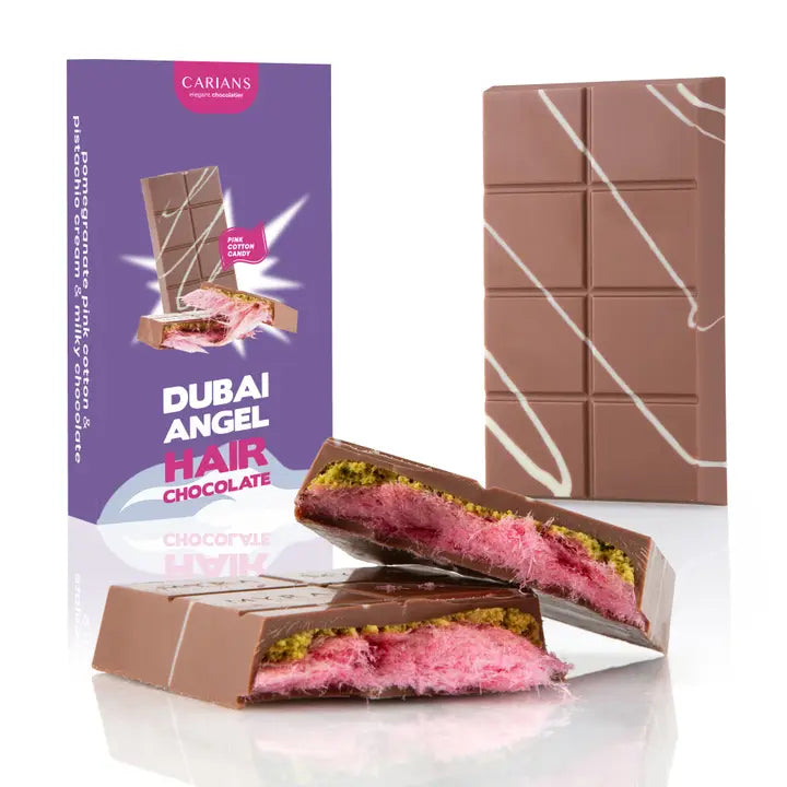 Dubai Angel Hair Chocolate Bar - Pink Cotton+Pistachio, 3.88 oz. (110 g)