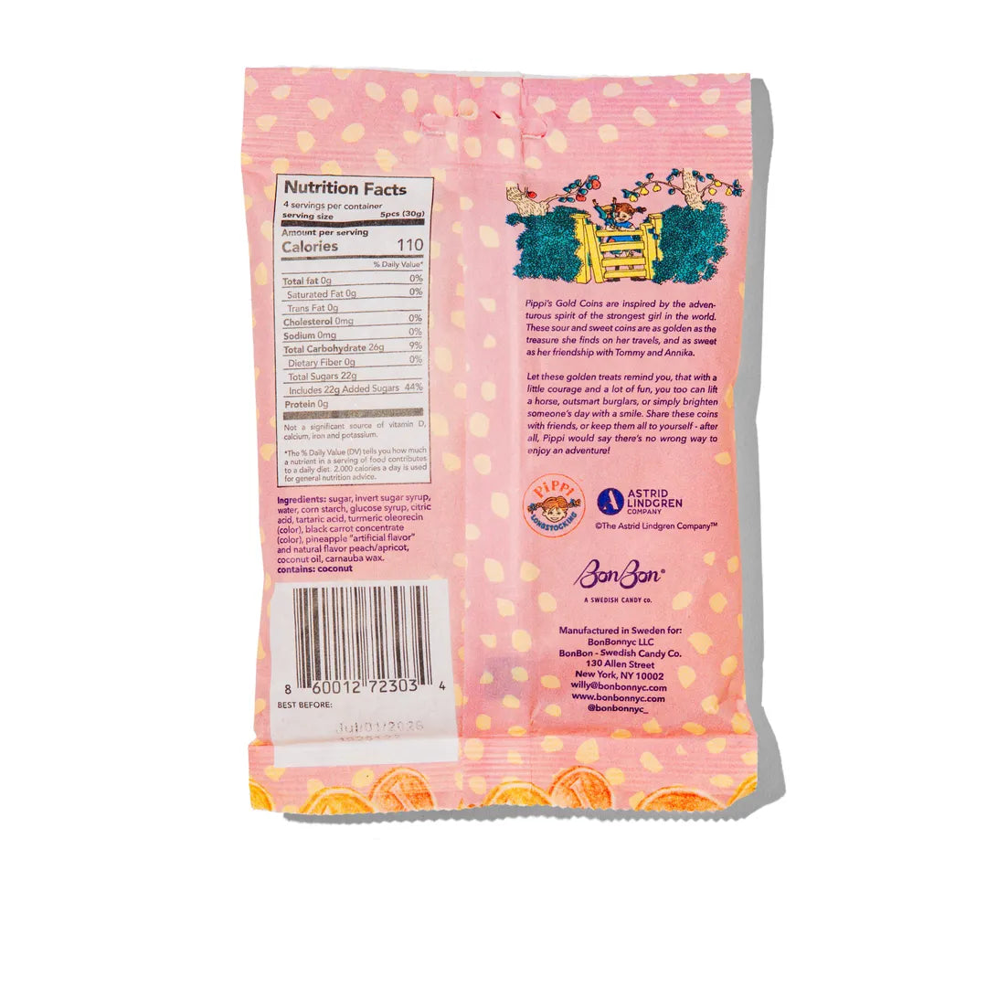Pippi Longstocking Gold Coins - Swedish Candy 4.2oz (120g)