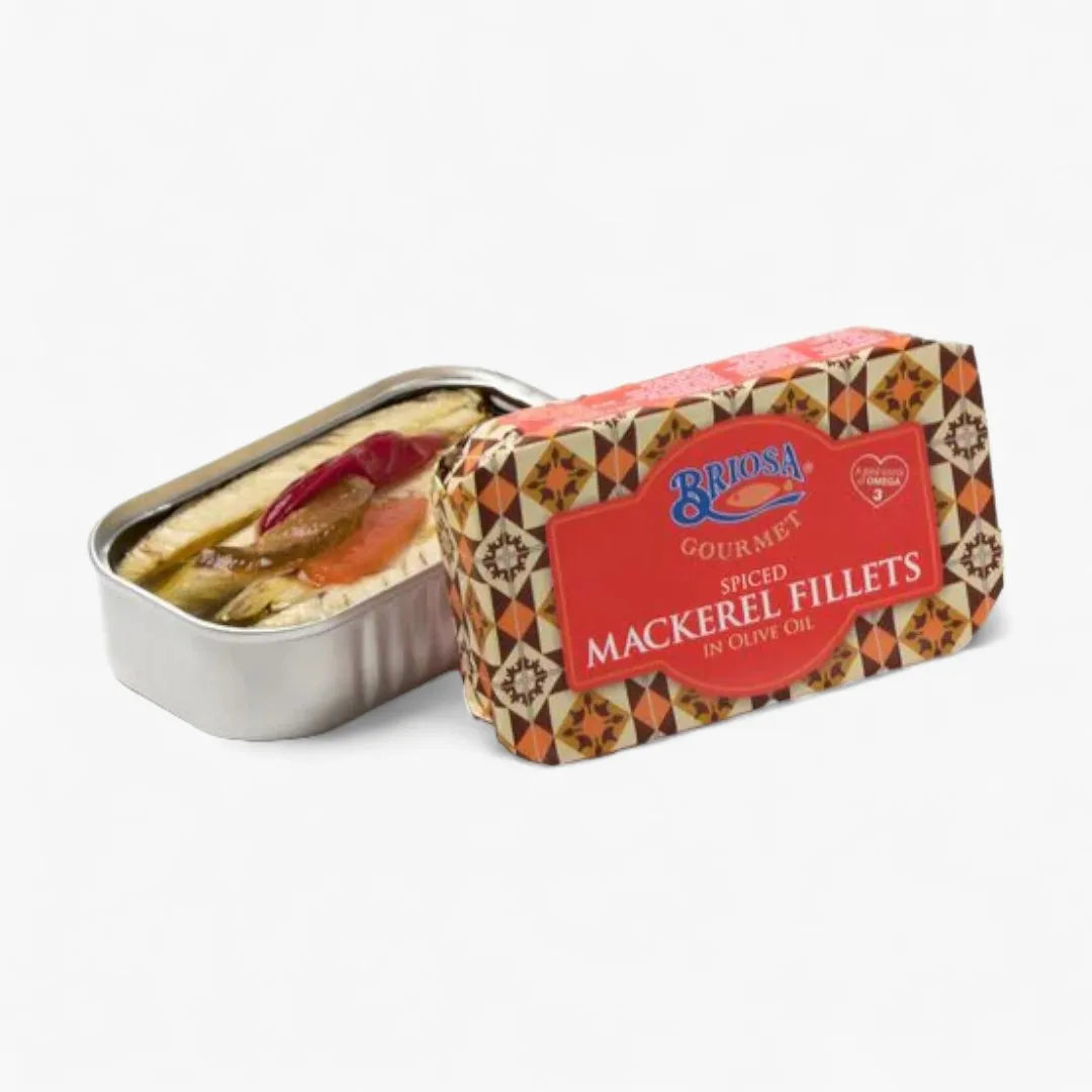 Briosa Gourmet Spiced Mackerel Fillets in Olive Oil, 4.2 oz