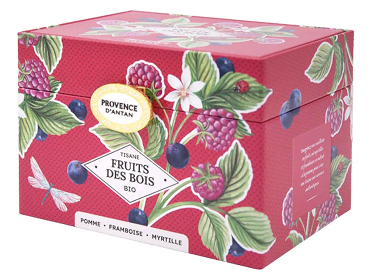 Provence d'Antan Fruit Tisane, Metal Tin, 20 Sachets, 1.34