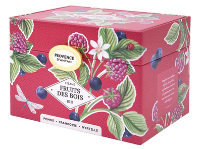 Provence d'Antan Fruit Tisane, Metal Tin, 20 Sachets, 1.34
