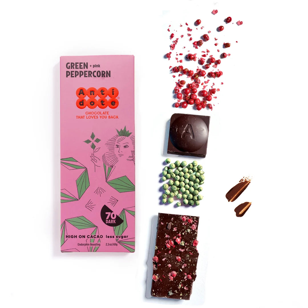 Antidote Chocolate QUEEN P: Green + Pink Peppercorn