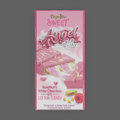 Raspberry White Chocolate Dubai Bar with Cotton Candy, 170 g & Pistachio Cream,