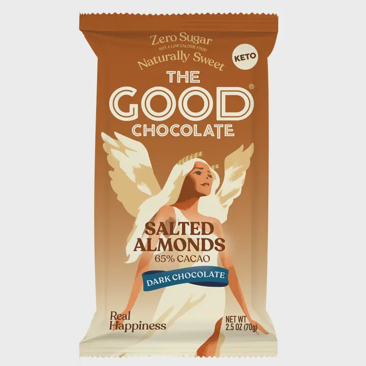 The Good Chocolate Salted Almonds Dark Chocolate Bar, 2.5 oz.