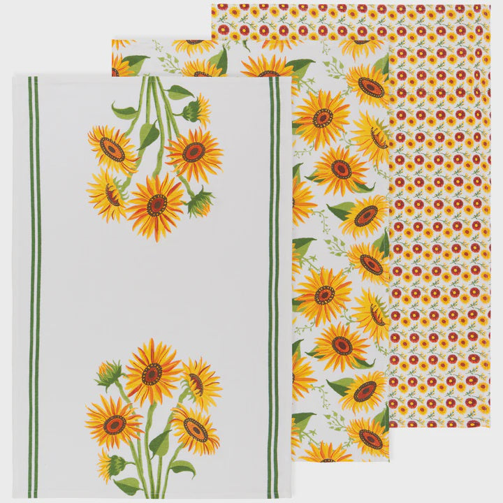 Sunflower Splendor Flour Bakers Dishtowel Set of 3