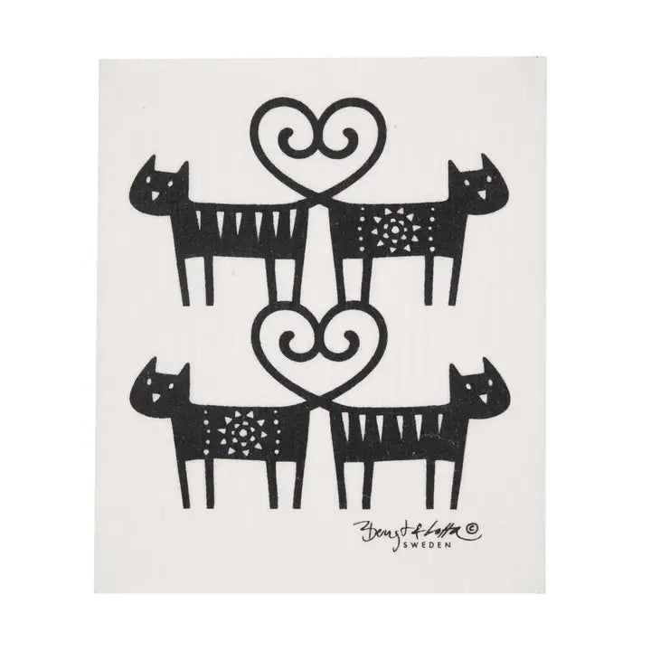 BL Cat Lovers Swedish Cellulose Dishcloth