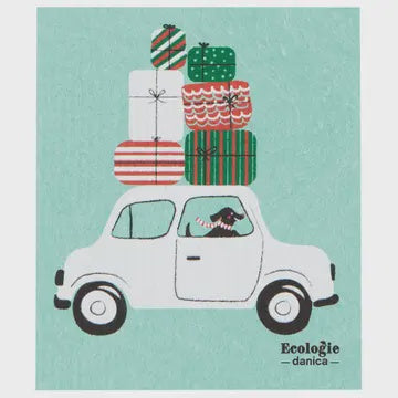 Winter Wheels Dog Swedish Cellulose Dishcloth