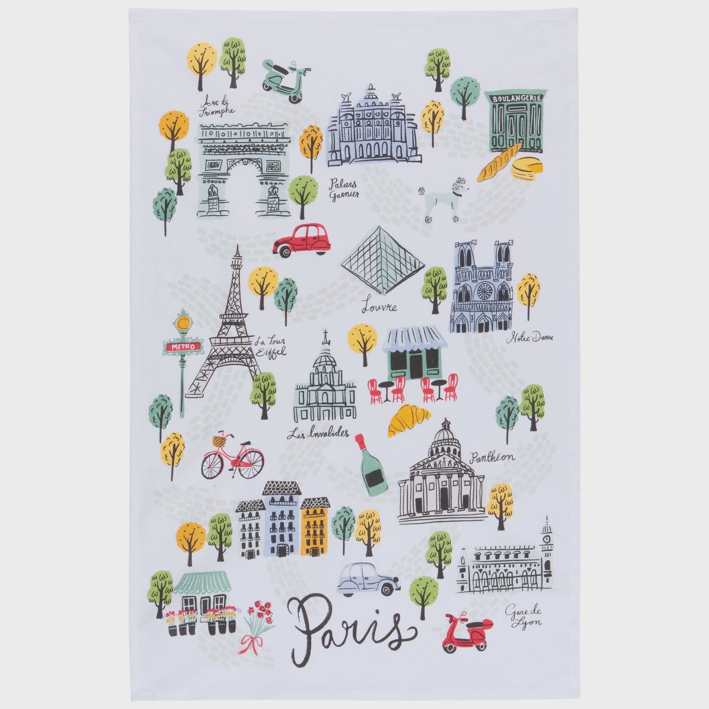 Meet Me in Paris Printed Cotton Dishtowel