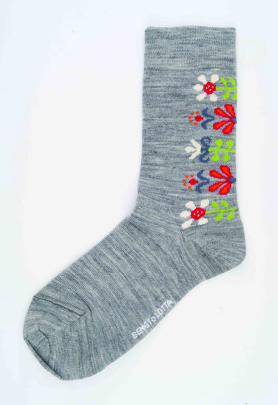 Monica Socks, Light Gray, Small