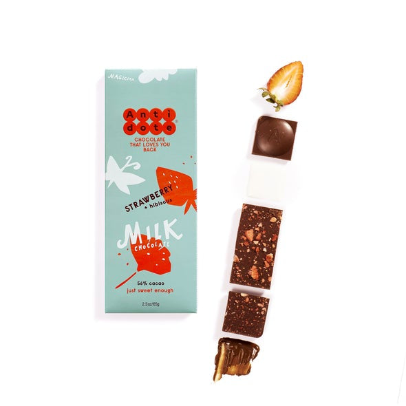 Antidote Magician:  56% Strawberry Milk Chocolate Bar, 2.3 oz.