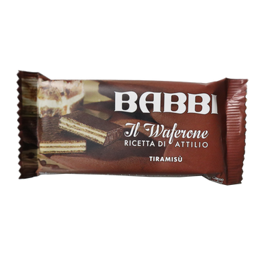 Babbi Tiramisu Cream Dark Chocolate-Covered Wafer, 1.06 oz.