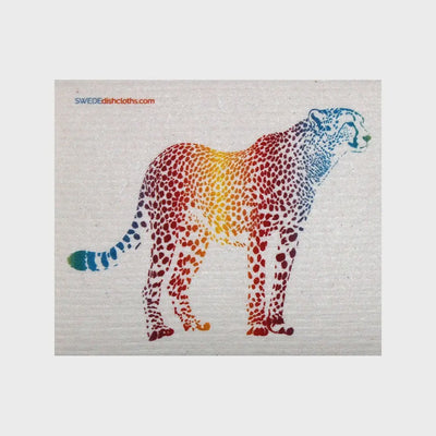 Colorful Cheetah Swedish Cellulose Dishcloth