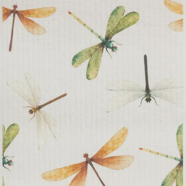 Dragonfly Collage Swedish Cellulose Dishcloth