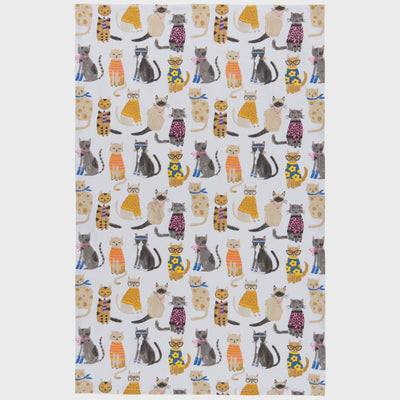 Feline Fine Printed Cotton Dishtowel