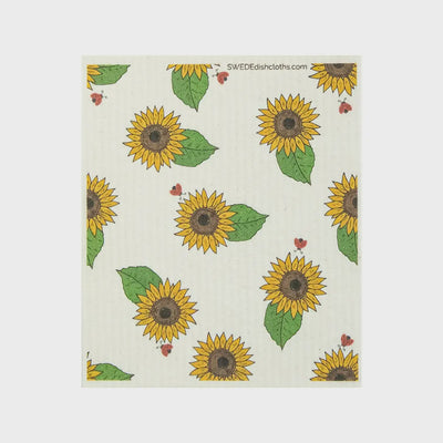 Ladybug Sunflower Swedish Cellulose Dishcloth