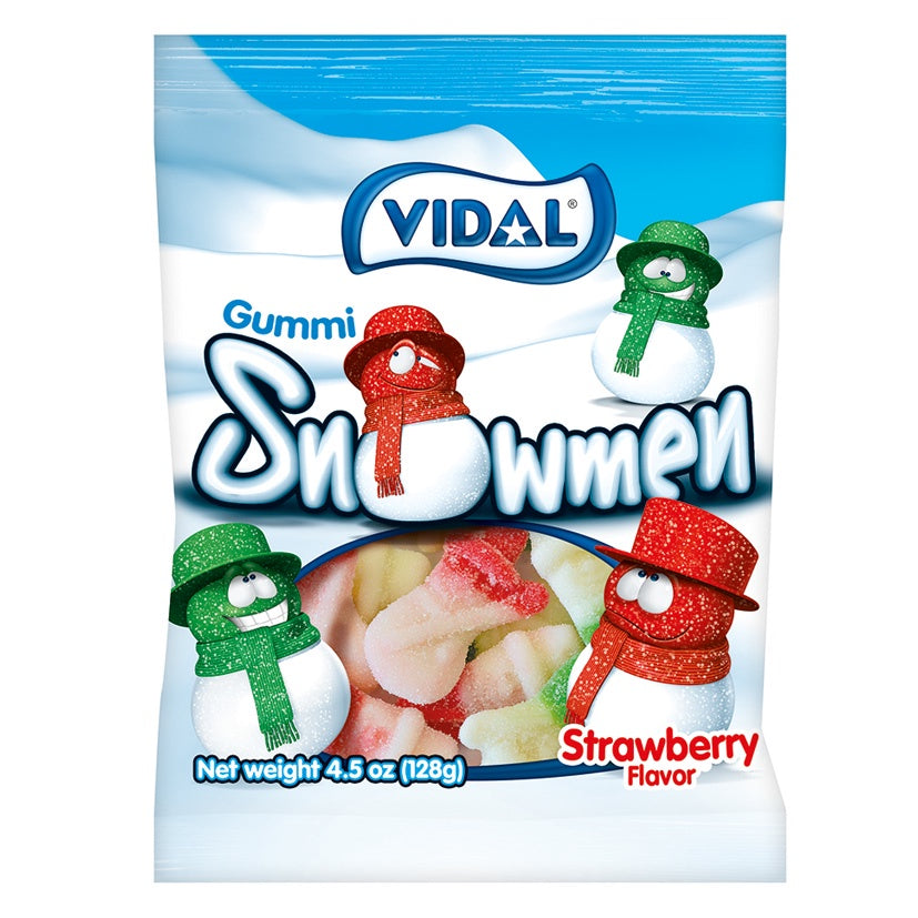 Vidal Gummi Sugared Snowmen (Strawberry & Apple), 4.5 oz.