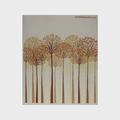 Tall Autumn Trees Swedish Cellulose Dishcloth