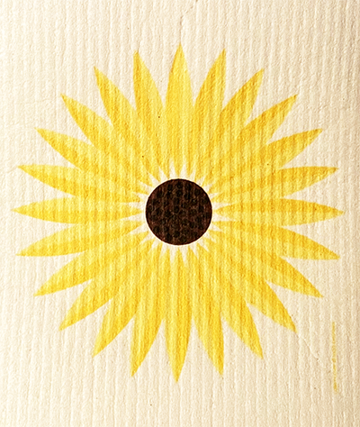 Single Sunflower Swedish Cellulose Dishcloth