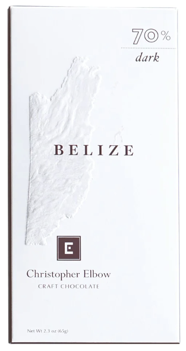 Christopher Elbow Belize 70% Craft Dark Chocolate Bar, 2.65 oz.
