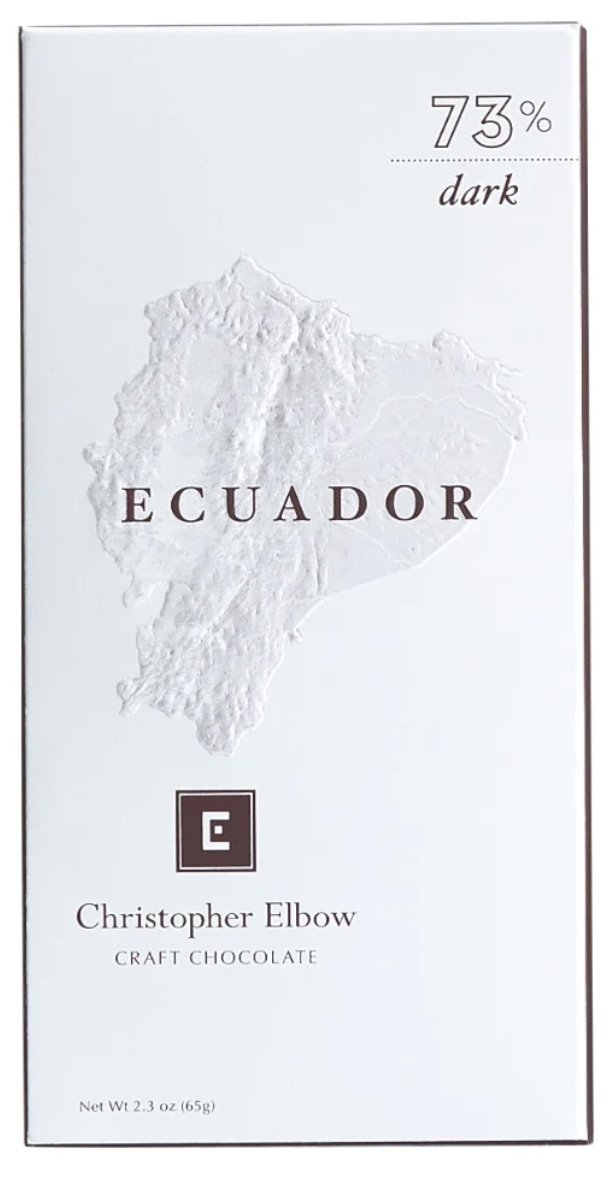 Christopher Elbow Ecuador 73% Dark Craft Chocolate Bar, 2.65 oz.