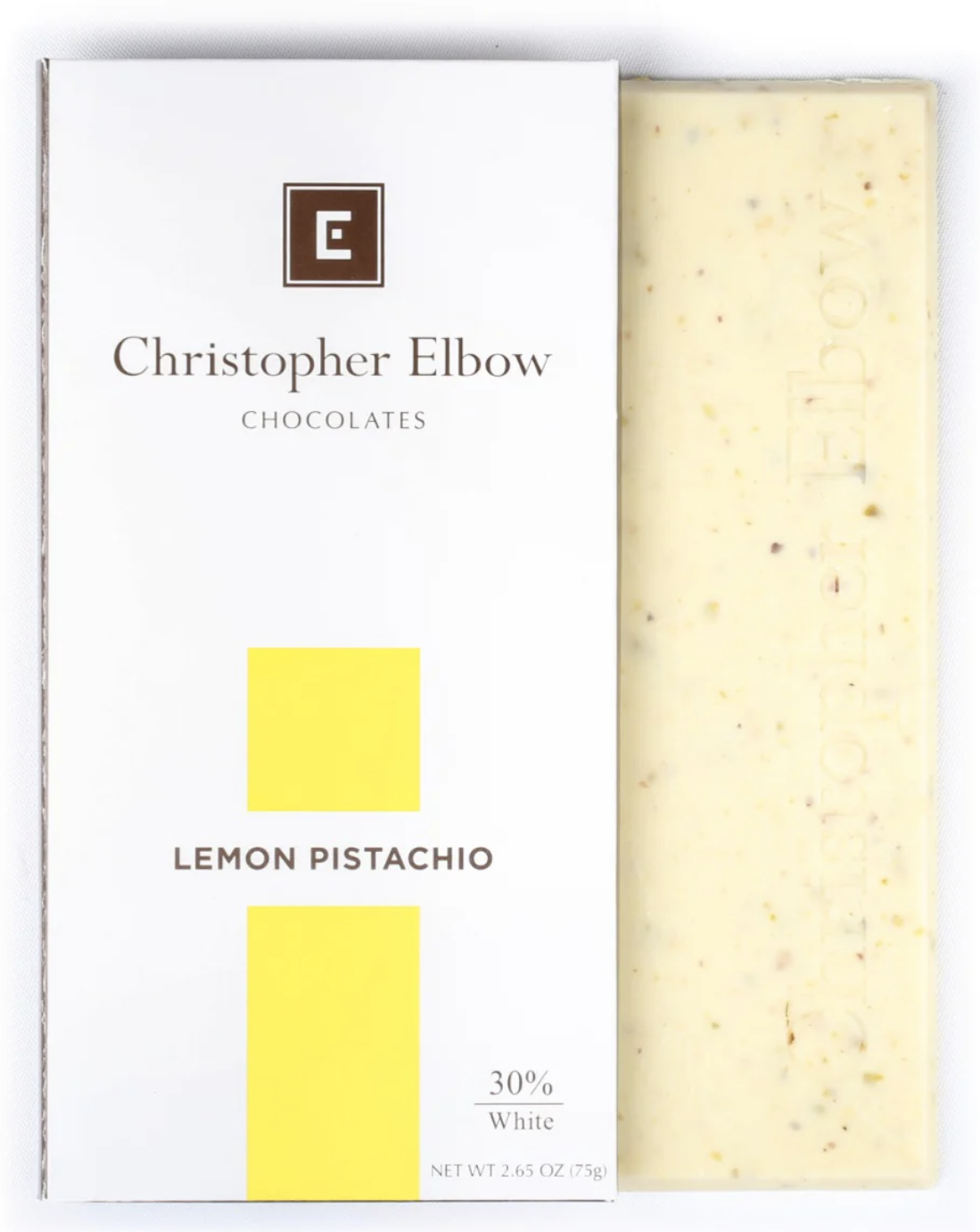 Christopher Elbow Lemon Pistachio White Chocolate Bar, 2.65 oz.