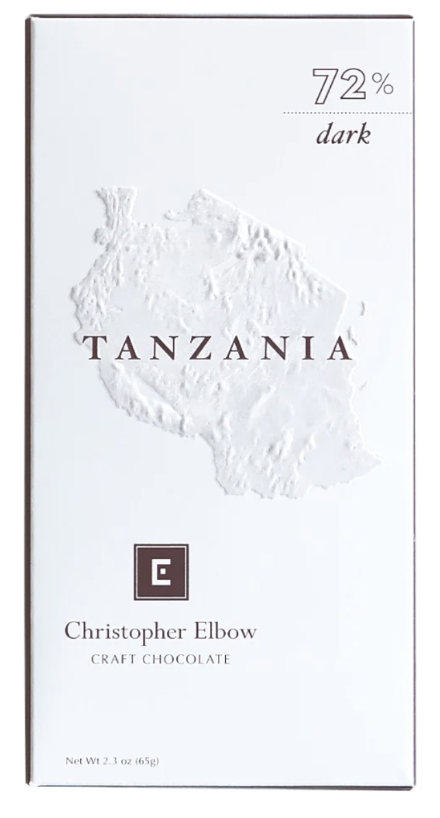 Christopher Elbow Tanzania 72% Dark Chocolate Craft Bar, 2.3 oz.