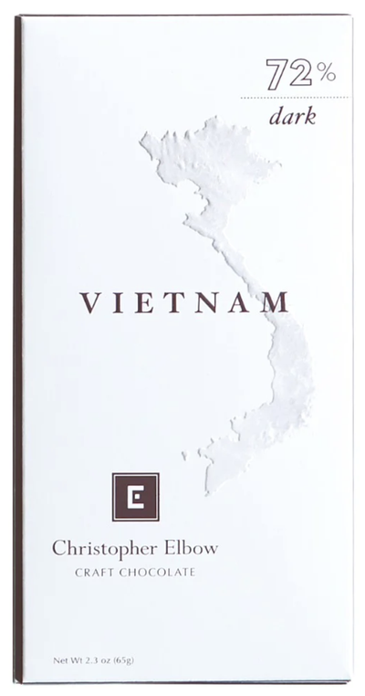 Christopher Elbow Vietnam 72% Dark Craft Chocolate Bar, 2.3 oz.