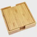 4-pc Bamboo Coaster Set with Case