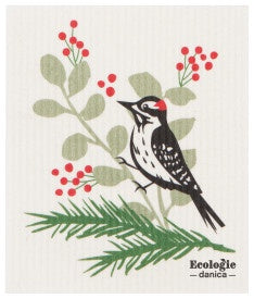 Forest Woodpecker Swedish Cellulose Dishcloth