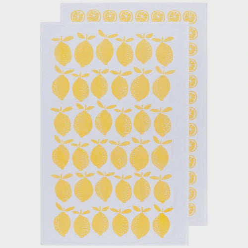 Lemons Floursack Dishtowels, Set of 2