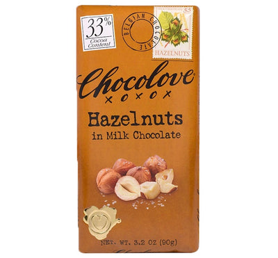 Chocolove Milk Chocolate Hazelnut Bar, 3.2 oz.