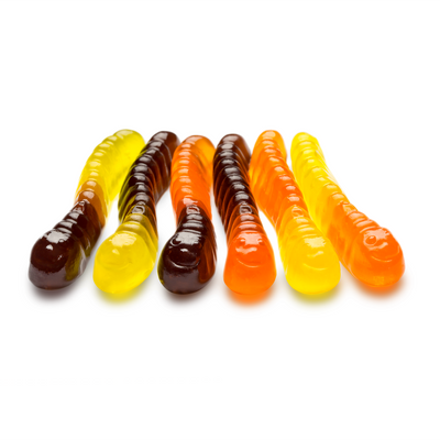 Albanese Halloween Gummi Mini Worms (Orange, Yellow & Black), 1/4-lb. bag
