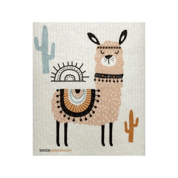 Pink Llama Swedish Cellulose Dishcloth