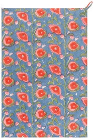 Poppy Block Print Dishtowel