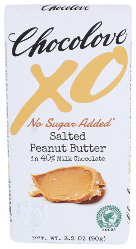 XO Milk Chocolate Salted Peanut Butter Bar, No Sugar Added